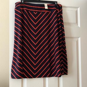 Talbots Plus Size Petite Midi Length Chevron Skirt